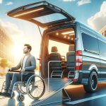 Revoluce v mobilitě: Jak bezbariérová auta od Allied Mobility mění životy 4 a man in a wheelchair boarding a fully accessible van with a lowered ramp, showcasing modern mobility solutions.