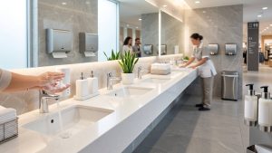 Blog 5 Jak zajistit vysokou úroveň hygieny na veřejných toaletách vašeho obchodu: Vše začíná v umývárně